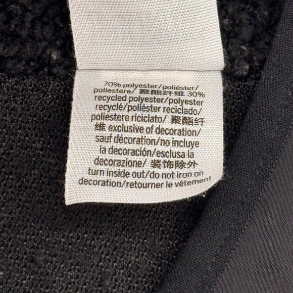 Victorias Secret Pink Black Sherpa Fleece Jacket size large Snap pockets - Picture 8 of 12